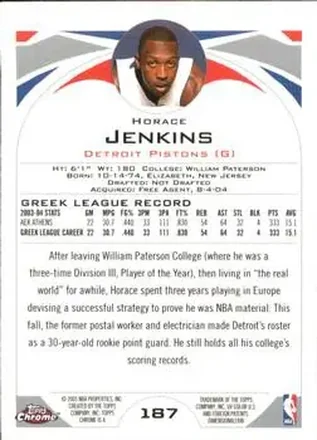 Horace Jenkins Rückseite