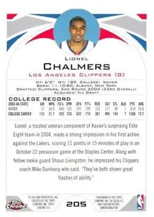 Lionel Chalmers back