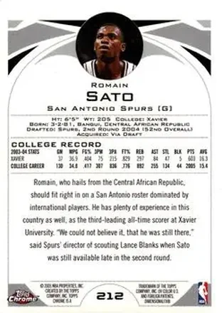 Romain Sato 背面
