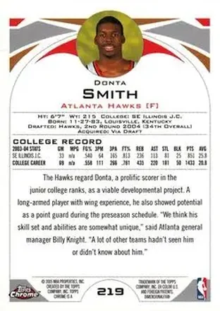 Reverso de Donta Smith