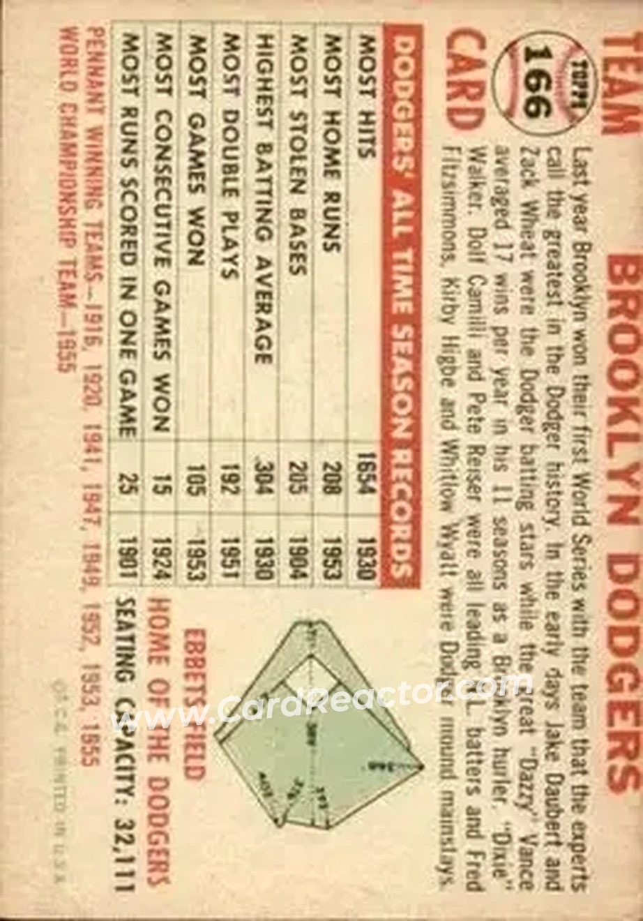 Back of Card #166