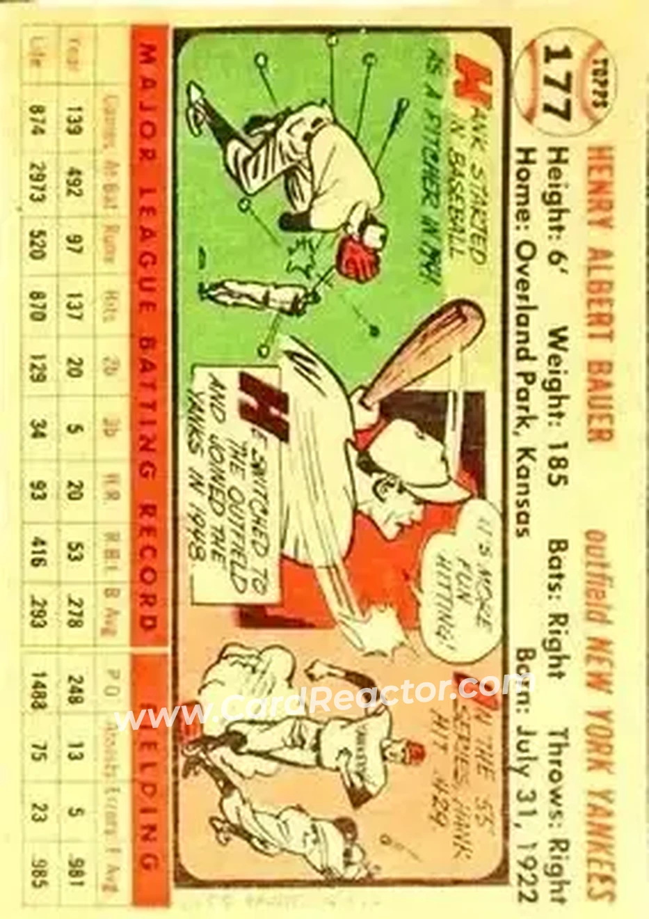 Back of Hank Bauer