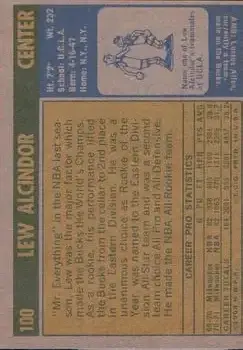 Back of Kareem Abdul-Jabbar