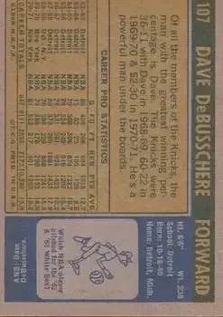 Back of Dave DeBusschere