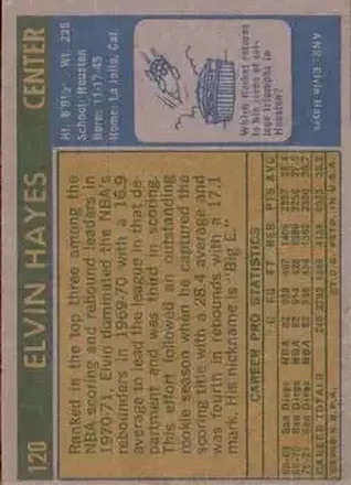 Verso de Elvin Hayes