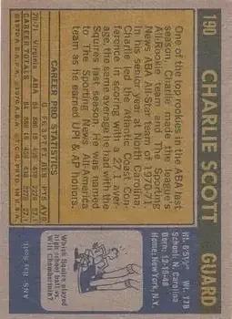 Back of Charlie Scott