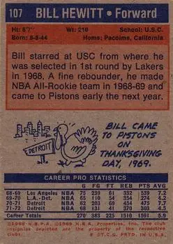 Back of Bill Hewitt
