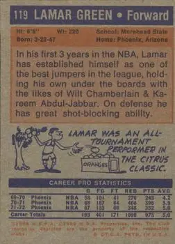 Back of Lamar Green