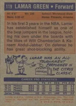 Back of Lamar Green