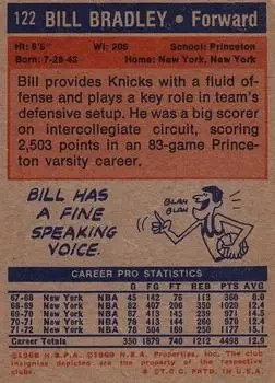 Back of Bill Bradley