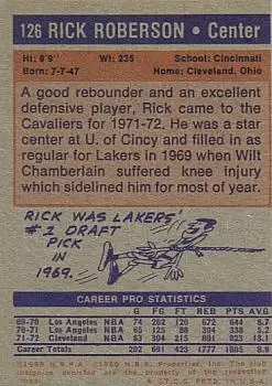 Back of Rick Roberson