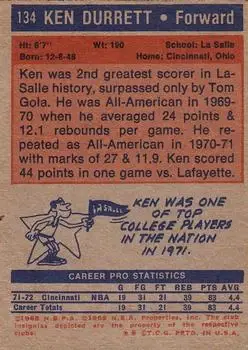 Back of Ken Durrett