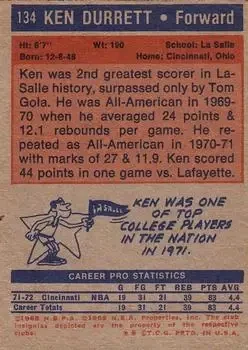 Back of Ken Durrett
