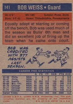 Back of Bob Weiss