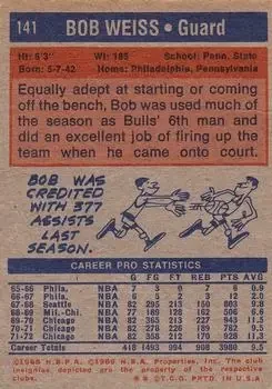 Back of Bob Weiss