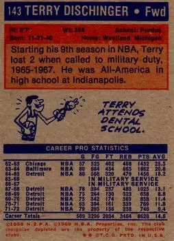 Back of Terry Dischinger