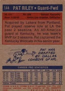 Back of Pat Riley