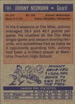 Back of Johnny Neumann