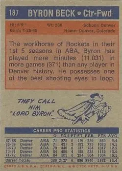 Back of Byron Beck