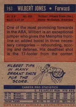 Back of Wilbert Jones