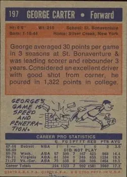 Back of George Carter