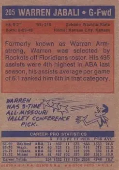 Back of Warren Armstrong