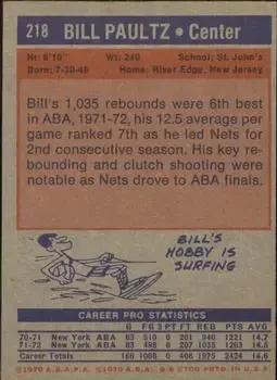 Back of Billy Paultz
