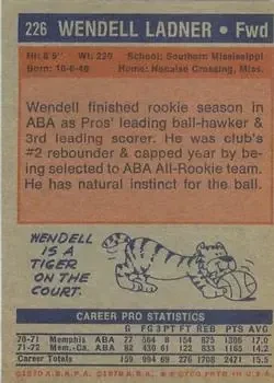 Back of Wendell Ladner