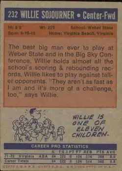 Back of Willie Sojourner