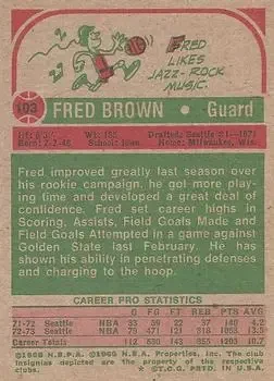 Back of Fred Brown
