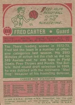 Back of Fred Carter