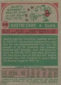 Back of Austin Carr