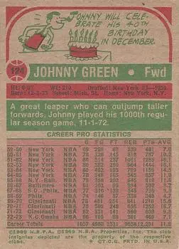 Back of Johnny Green