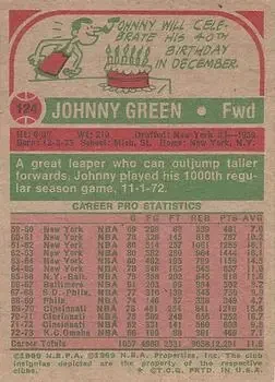 Back of Johnny Green