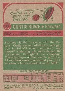 Back of Curtis Rowe