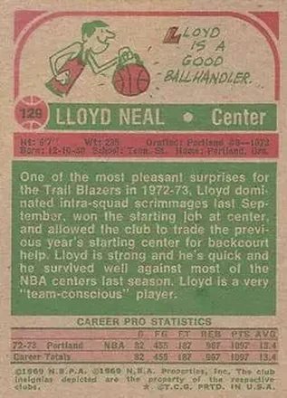 Back of Lloyd Neal
