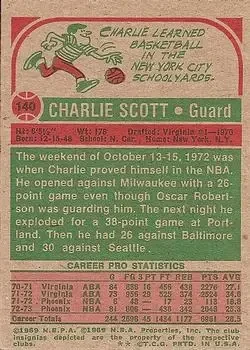 Back of Charlie Scott