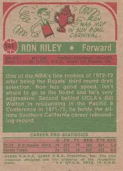 Back of Ron Riley