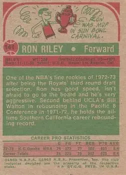 Back of Ron Riley