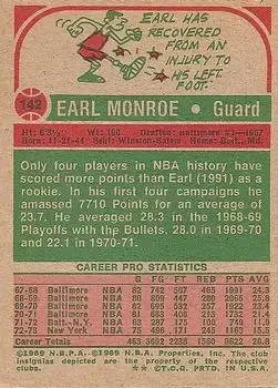 Back of Earl Monroe