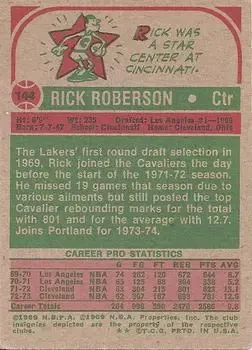 Back of Rick Roberson