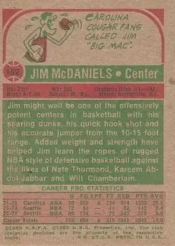 Back of Jim McDaniels