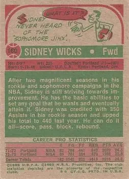 Back of Sidney Wicks