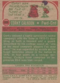 Back of Corky Calhoun