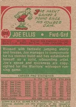 Back of Joe Ellis