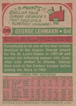 Back of George Lehmann