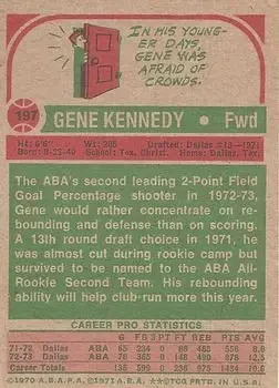Back of Gene Kennedy