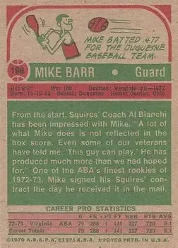 Back of Mike Barr