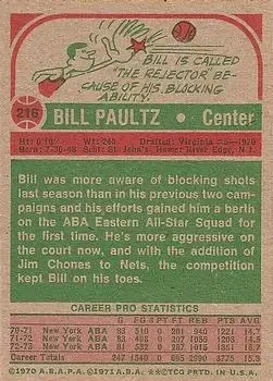 Back of Billy Paultz