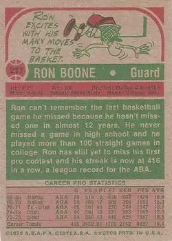 Back of Ron Boone
